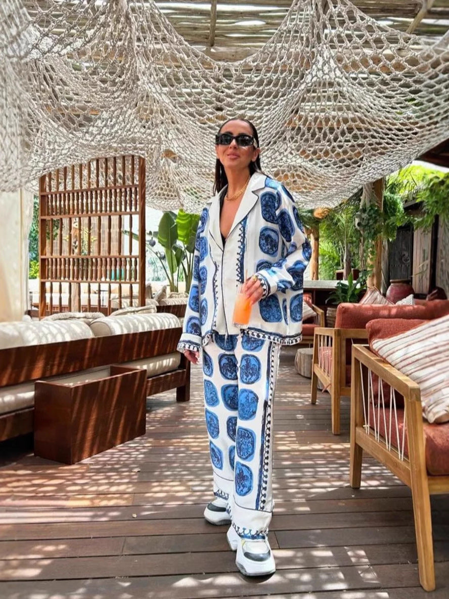 Stylish Casual Long Sleeve Shirt And Pants Set