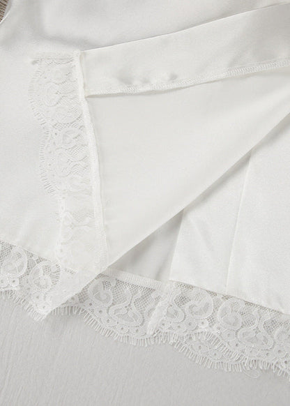 Satin Lace Nightwear Set With Slip Dress And Robe