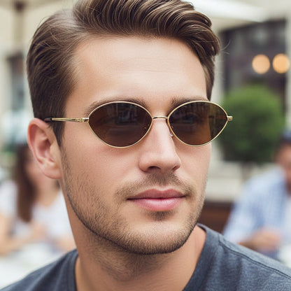 Trendy Oval Metal Sunglasses for Outdoor Activities
