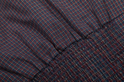 Vintage Lapel Collar Plaid Short Sleeve Top