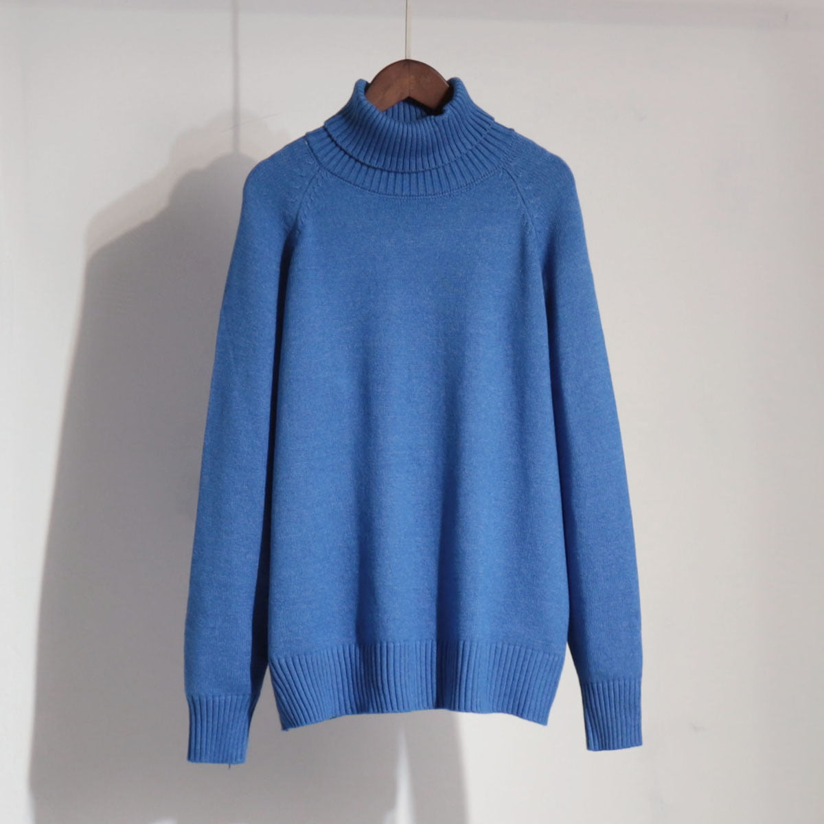 Chic High Neck Sweater Casual Pullover Solid Color