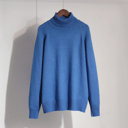 Chic High Neck Sweater Casual Pullover Solid Color