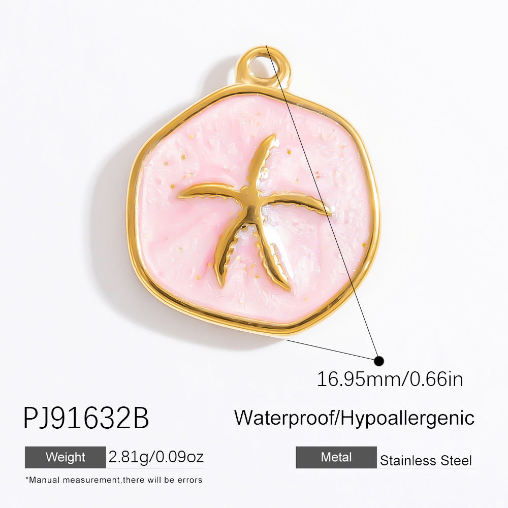 Stylish Ocean-Themed Stainless Steel DIY Pendant Heart Fish Charm