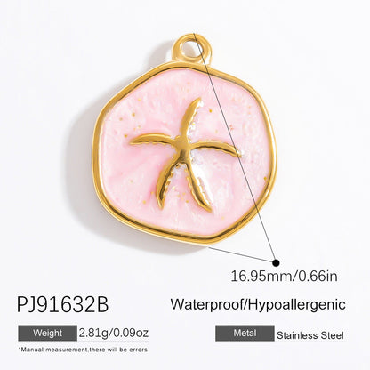 Stylish Ocean-Themed Stainless Steel DIY Pendant Heart Fish Charm