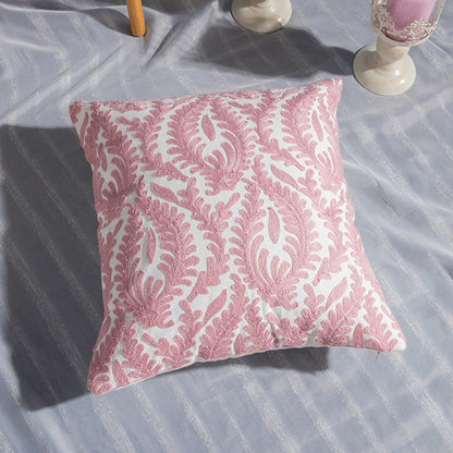 Towel Embroidered Cushion Cover Pillow Cover 45X45 Cotton Canvas Backrest Sofa Fresh Nordic Fashion