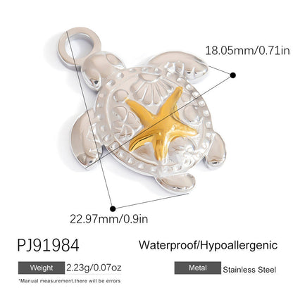 Vintage Style Seashell Pendant Stainless Steel DIY Jewelry