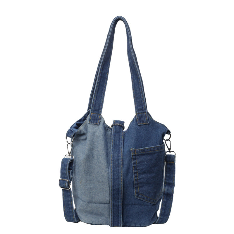 2+ Contrast Color Splice Demin Shoulder bags