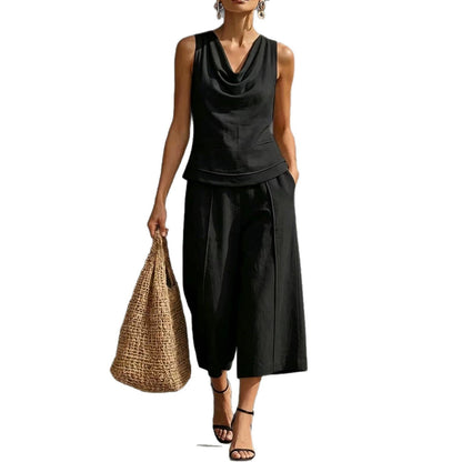 Linen 2-Piece Sleeveless Outfit