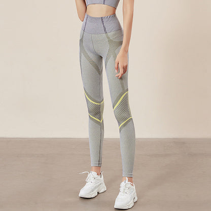 Seamless High-Stretch Fitness Pants Women'S High-Waist Tight-Fitting Hip Pants Training Yoga Pants Women