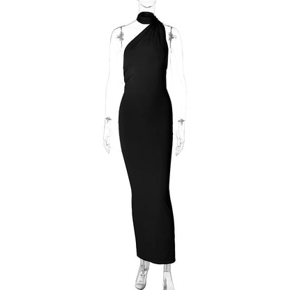 Summer New Sexy Backless Ruched Midi Dress