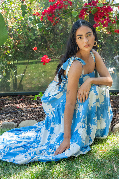 Women'S New Southeast Asian Skirt Summer Women'S Mosaic Print Lace Up Butterfly Knot Back Dress