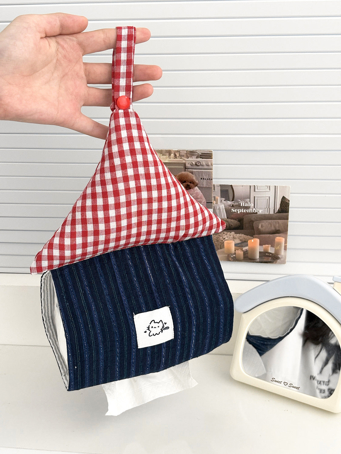 Red Plaid Tissue Box Holder Cute House Design Home Decor