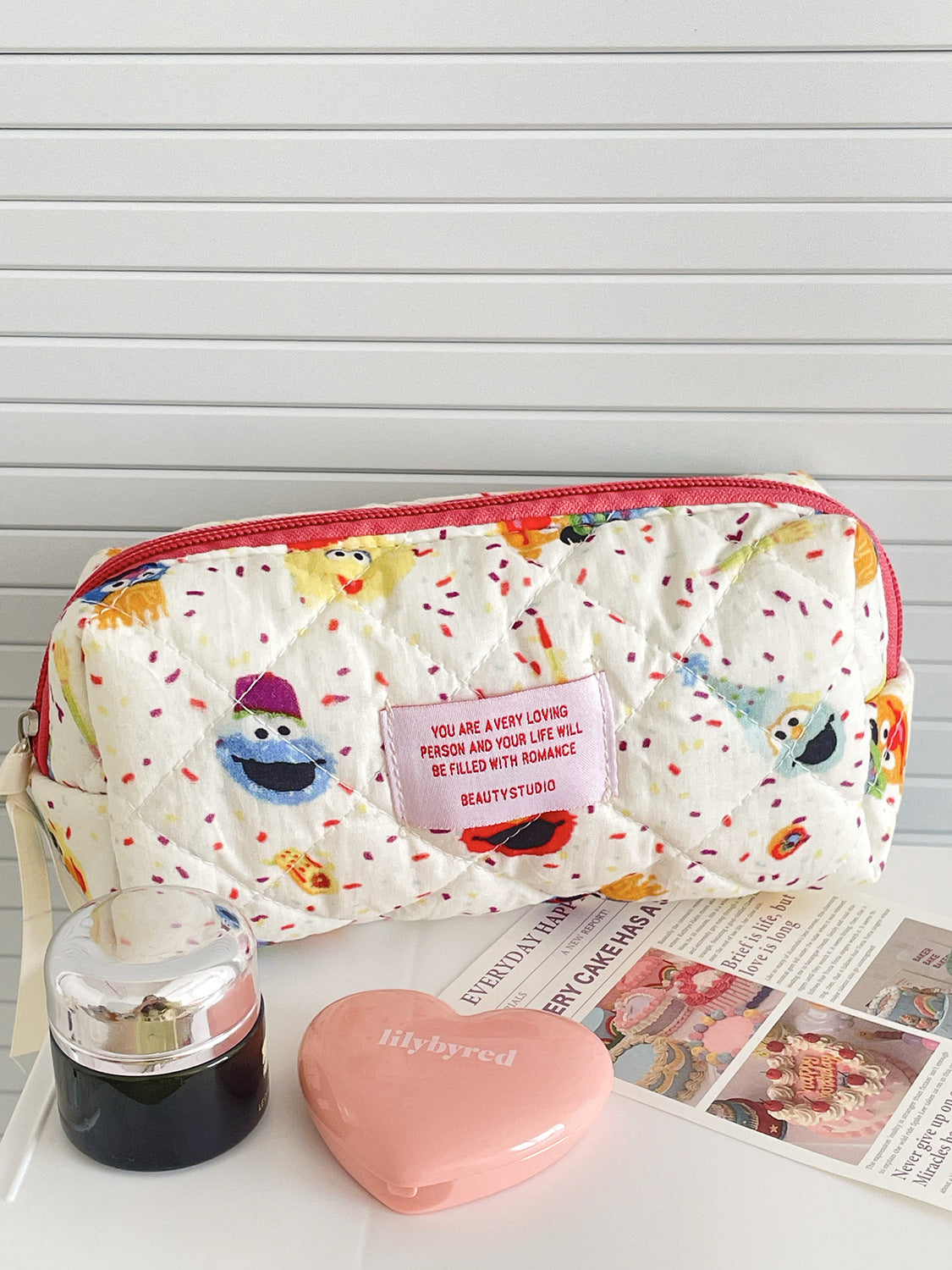 Sesame Street Cartoon Makeup Bag Cute Portable Storage Pouch