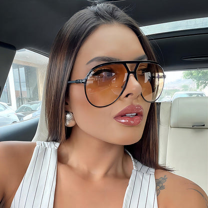 Trendy Oversized Square Sunglasses with UV400 Protection