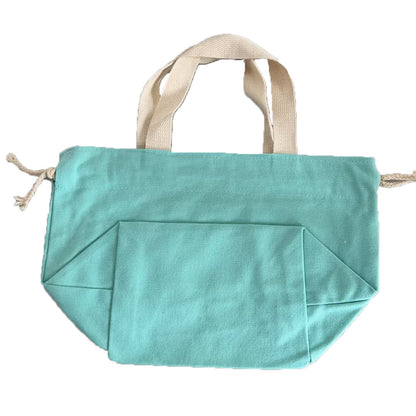 Plain Minimalist Japanese Bento Bag Canvas Drawstring Tote