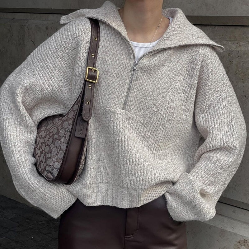 Vintage V-Neck Long Sleeve Knit Sweater