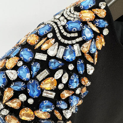 Fashionable Long Sleeve Embellished Dress