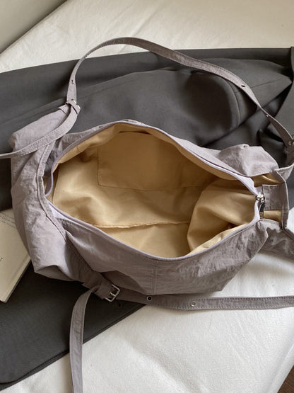 Chic Colorful Wrinkled Crossbody Bag Large Capacity Casual Tote