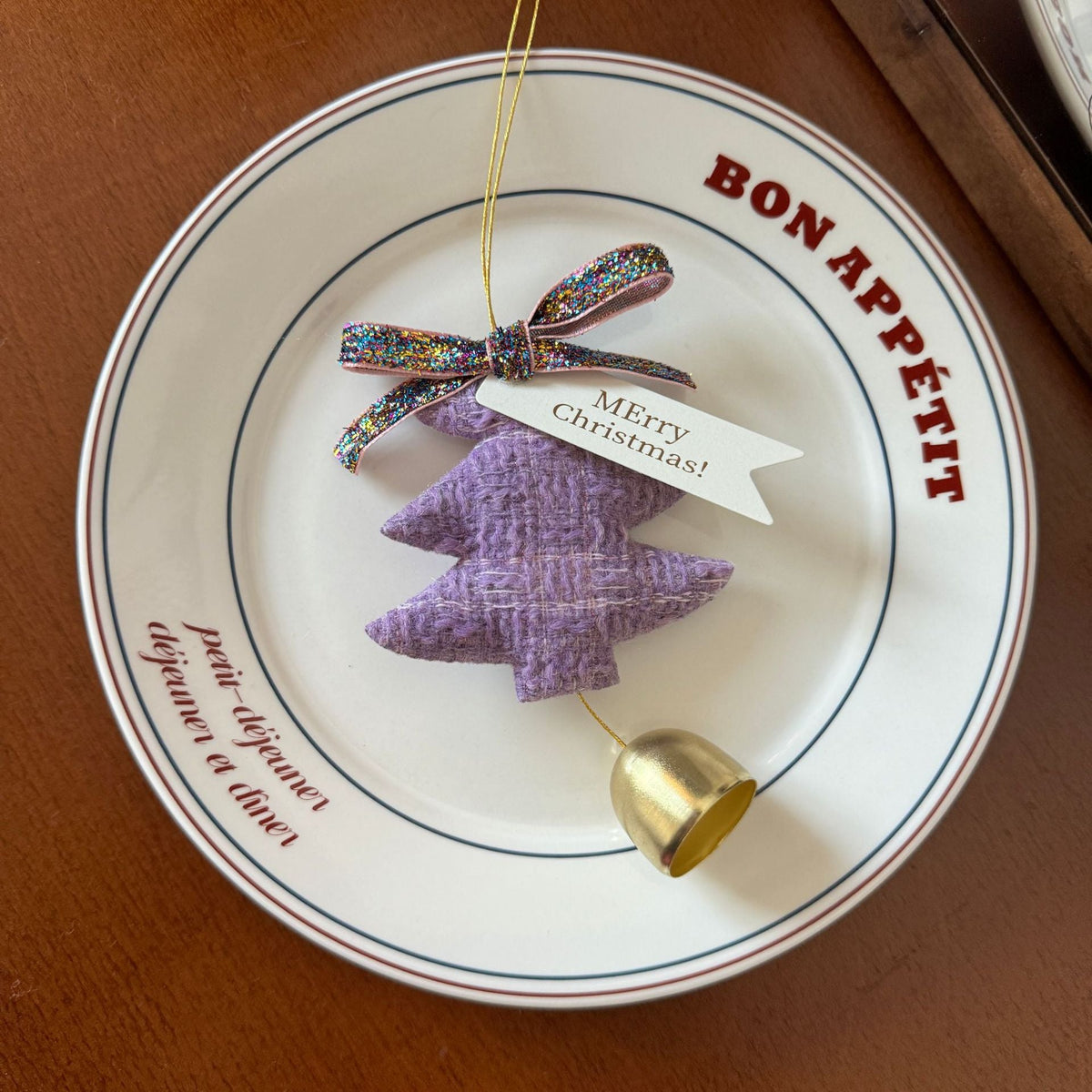Cute Handmade Christmas Tree Bell Wall Hanging