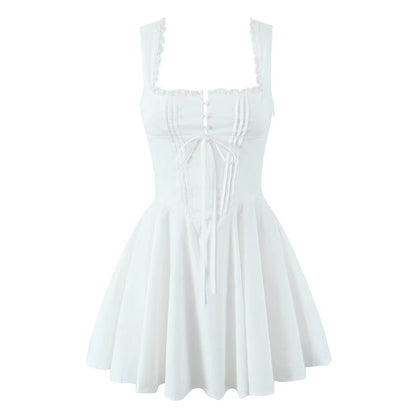 Classic Solid Color Sleeveless Mini Dress