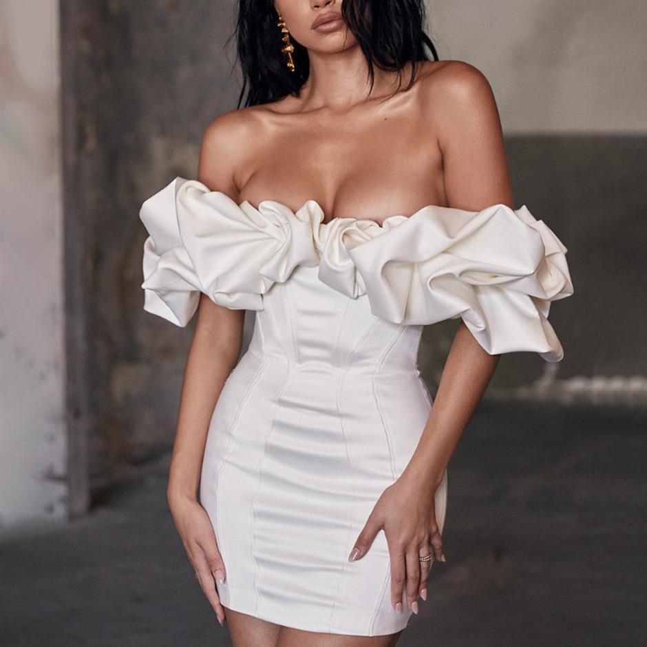 Strapless Fishtail Peplum Dress Elegant Cocktail Dress