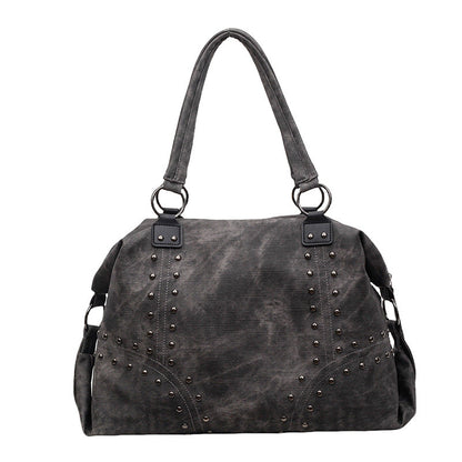 Trendy Soft PU Leather Tote Bag with Studs