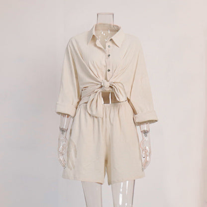Summer Relaxed Fit Shirt And Shorts Set