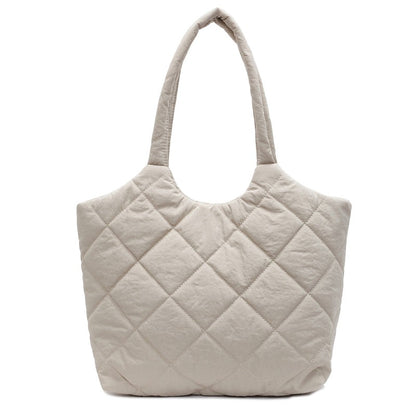 Solid Color Large Capacity Puffer Handbag