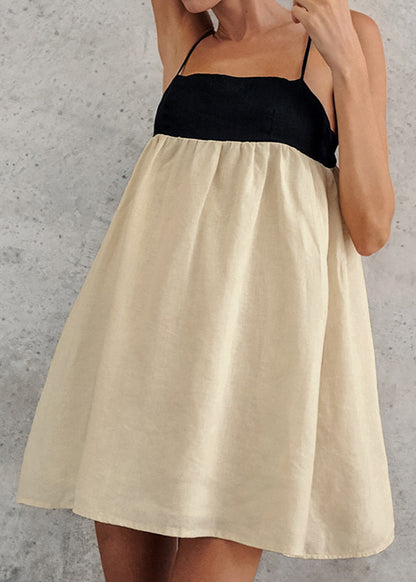 Two Tone A Line Mini Dress Breathable Fabric
