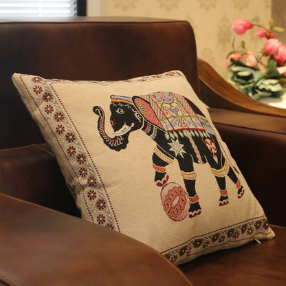 Ethnic Style Elephant Pillowcase Double-Sided Embroidered Pillowcase Sofa Cushion