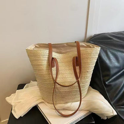 Women's Summer Straw Tote Bag Large Capacity Woven Shoulder Bag