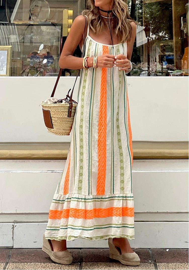 Bohemian Print Maxi Dress Lightweight Summer Casual Dress