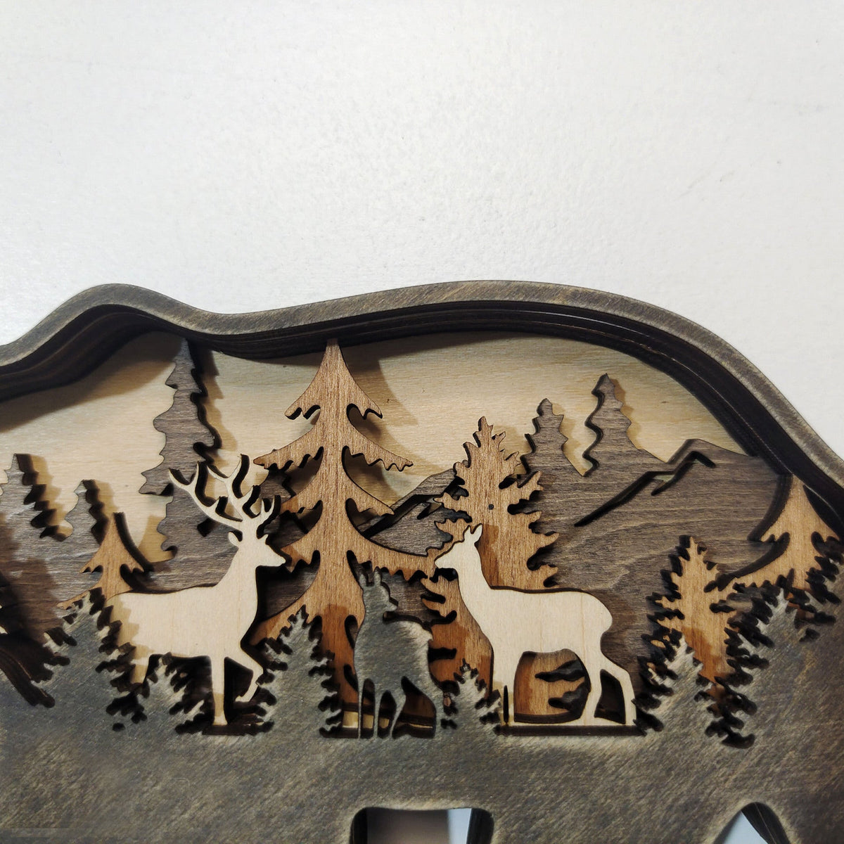 Christmas Wooden Crafts Creative North American Forest Animals Home Decoration Elk Brown Bear Ornaments