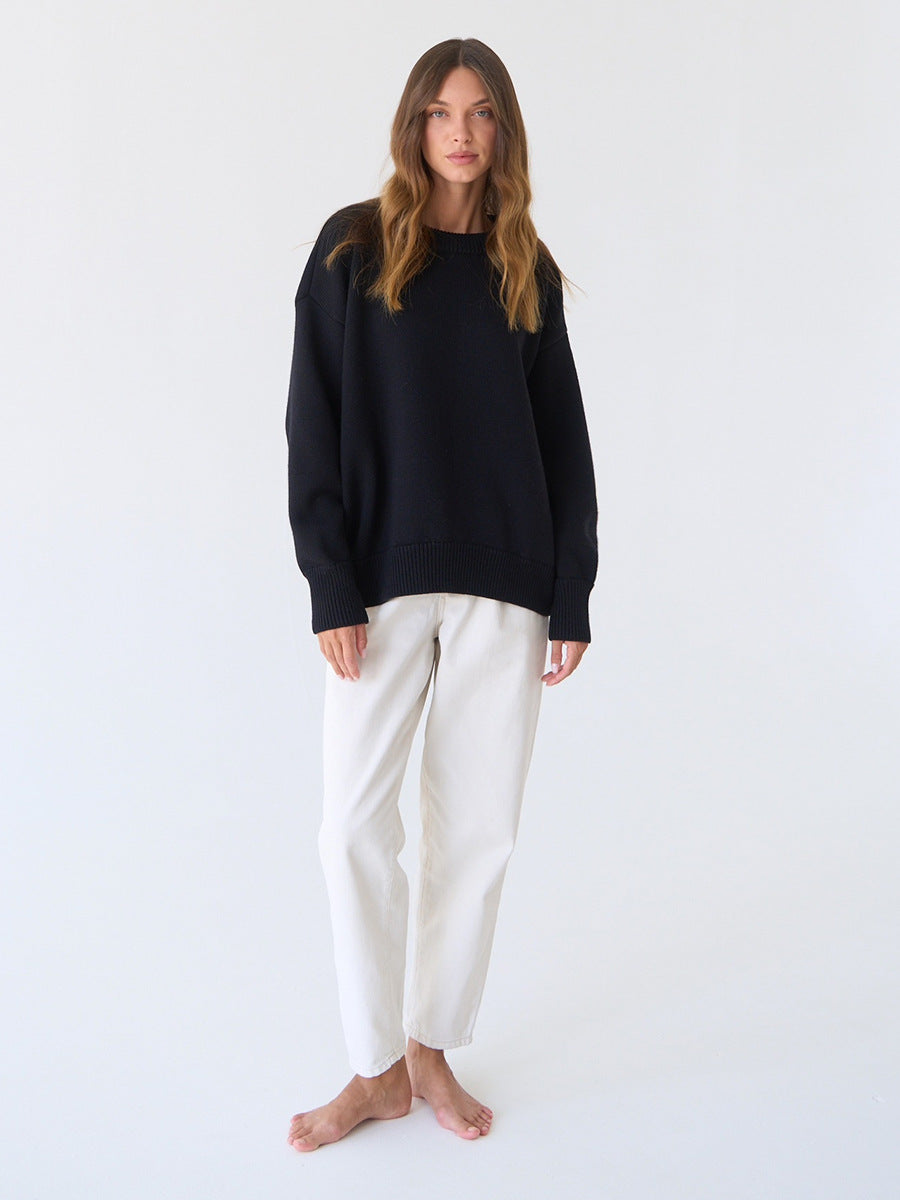 Solid Color Loose Casual Sweater