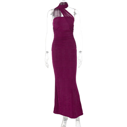 Sleeveless Bodycon Maxi Dress with Ribbons