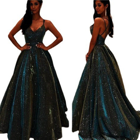 Elegant A-Line Evening Dress With Sequins
