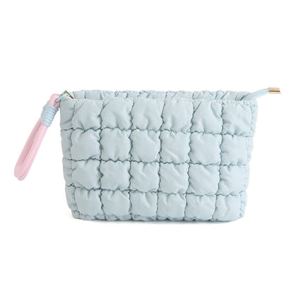 Puffer Quilted Solid Color Portable Cosmetic Bag