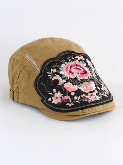 New Embroidered National Style Hat Women'S Spring Summer And Autumn Breathable Cap Fashion Versatile Beret Women'S Forward Hat Women'S Hat