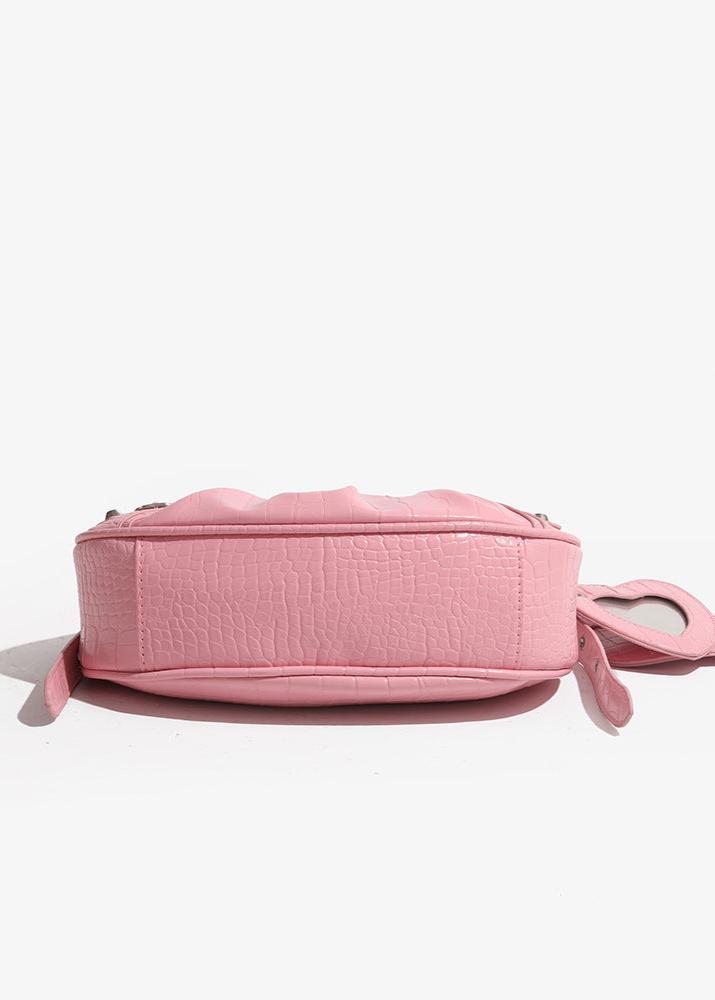 Croc Embossed PU Leather Crescent Bag