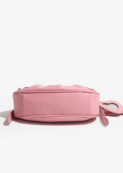 Croc Embossed PU Leather Crescent Bag