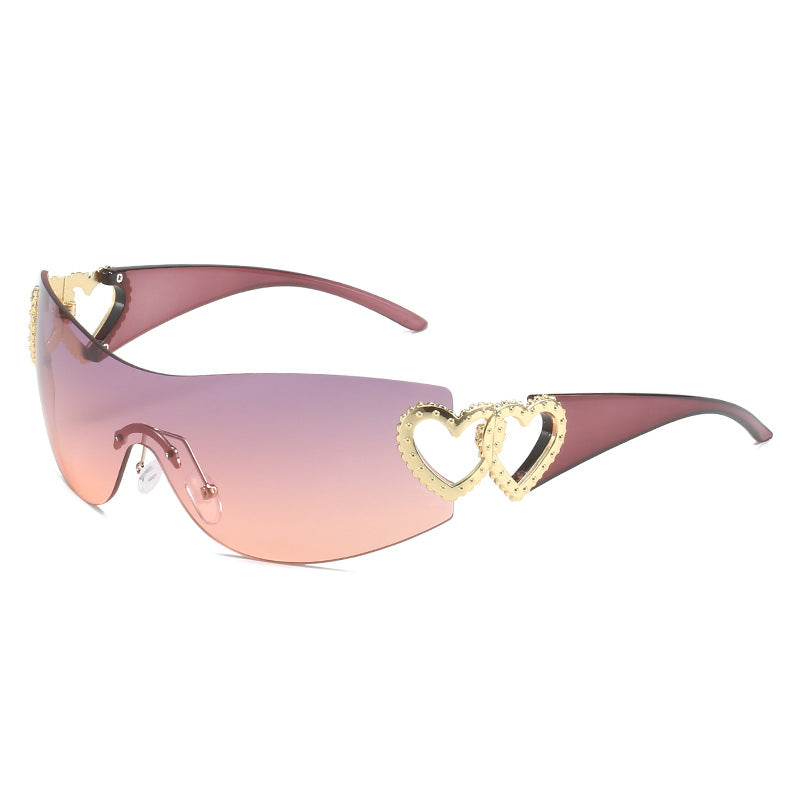 Trendy Y2K Heart-Shaped Sunglasses Unique Fashion Eyewear