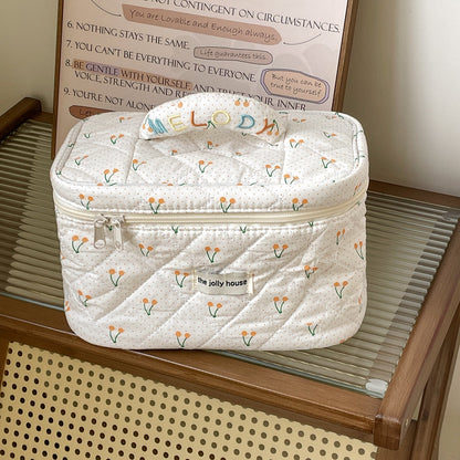 Polka Dot Cherry Print Make Up Bag