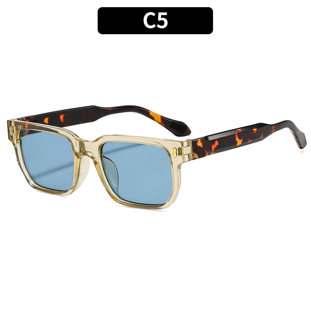 Trendy Square Retro Sunglasses UV400 Protection Outdoor Style