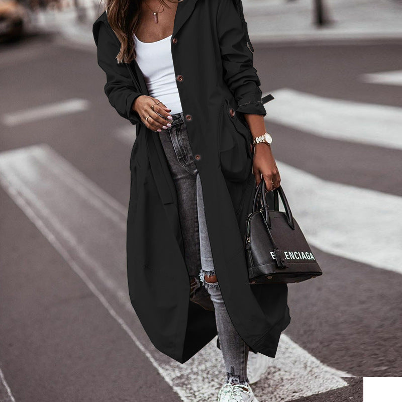 Personality Casual Lapel Midi Trench Coat
