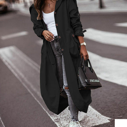 Personality Casual Lapel Midi Trench Coat