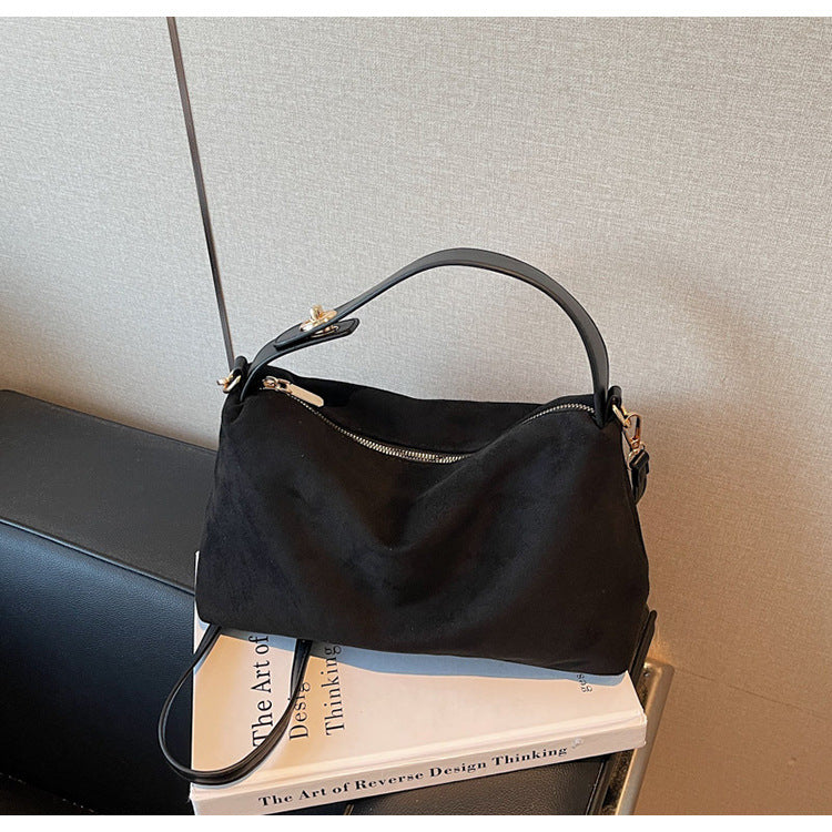 Vintage-Inspired Suede Crossbody Bag Stylish Daily Use