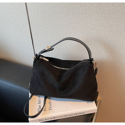 Vintage-Inspired Suede Crossbody Bag Stylish Daily Use