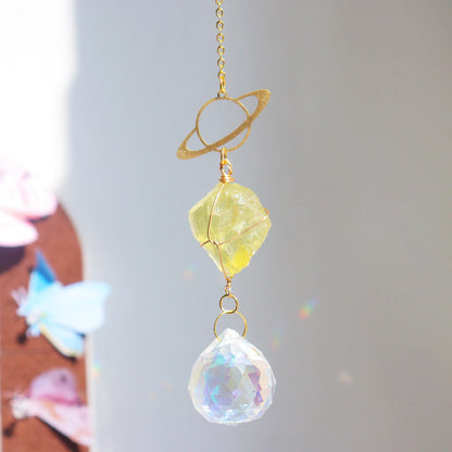 Irregular Stone Evil Eye Crystal Suncatcher