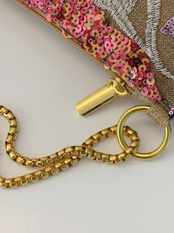 Sequin Evening Clutch Bag Embroidered Handbag for Women