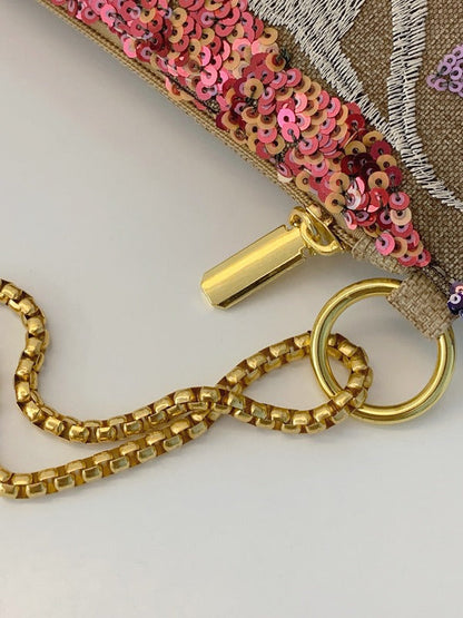 Sequin Evening Clutch Bag Embroidered Handbag for Women